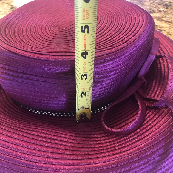 MR.SONG MILLINERY Gorgeous MAROON/WINE colored. It is not red. So amazing NWT - Picture 7 of 10